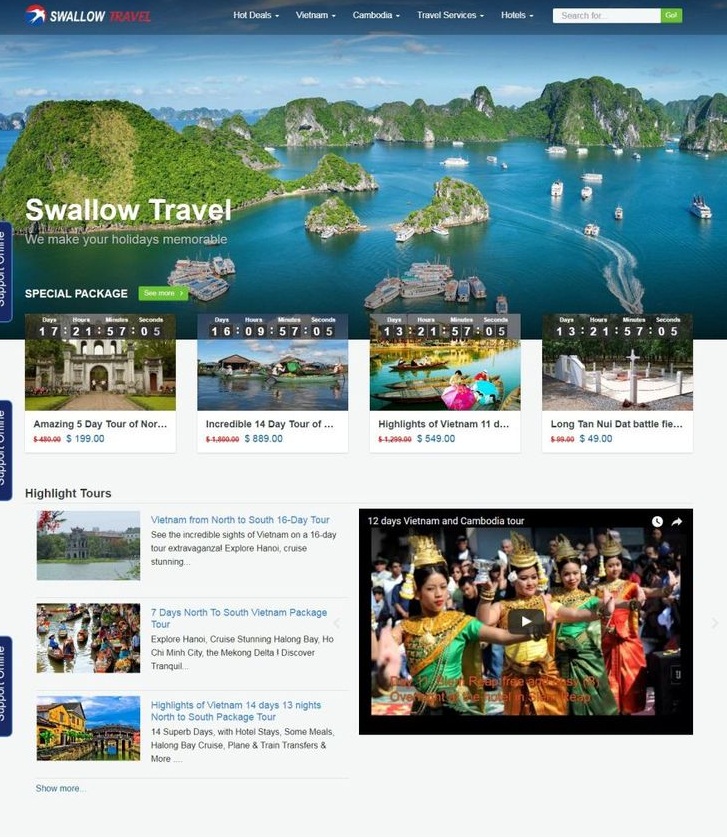 Thiết kế website du lịch chuyên nghiệp ở Sài Gòn, TP Hồ Chí Minh