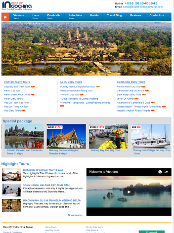 Mẫu website du lịch tại Webtravel